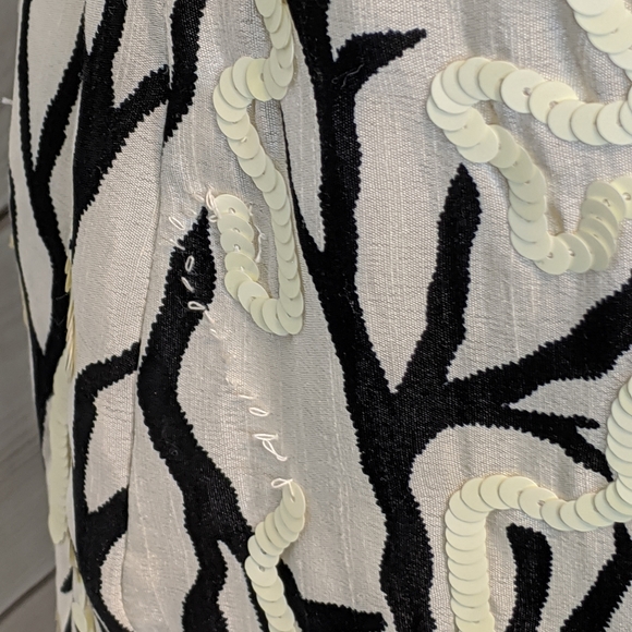 ANTHRO MOULINETTE SOEURS Sequin Cream/Black Dress - Picture 13 of 15